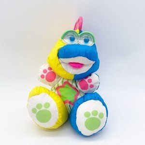 Fisher Price Dinosaur Baby Puffalump Stuffed Animal 8" Googly Eyes Toy 1991